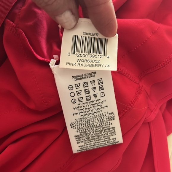 BCBGMaxazria Raspberry Tiered Chiffon Strapless Ginger Cocktail Dress Women SZ 4 - Picture 11 of 12